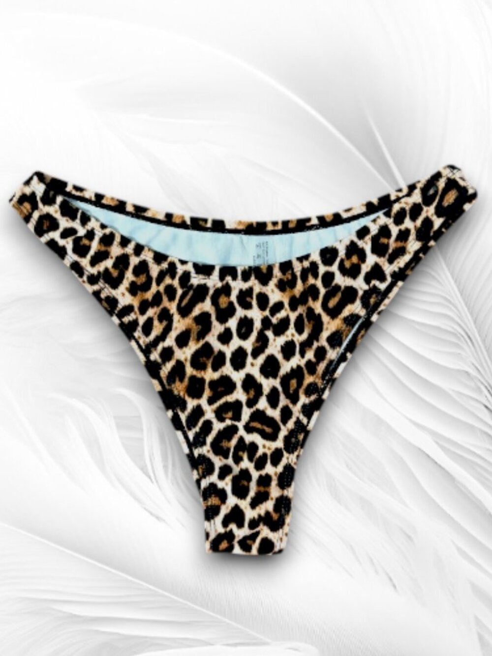 Leopard Print Bikini Set Push Up Underwire Top High Cut Bottom Sexy Swimwear L - Picture 3 of 7